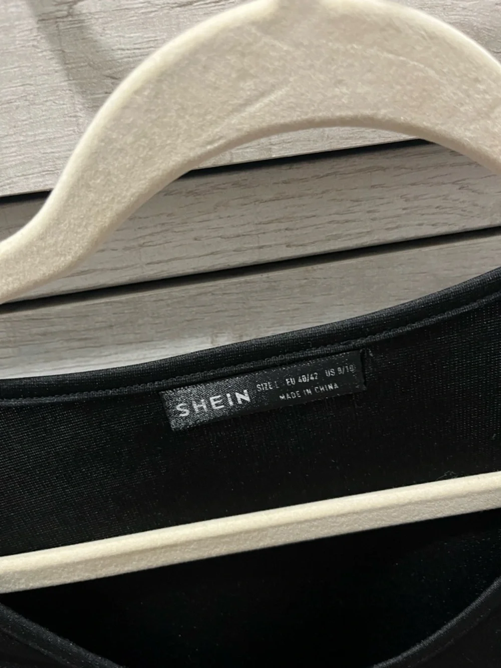 SHEIN Black Long Sleeve Velvet Pattern Top - Picture 3 of 3